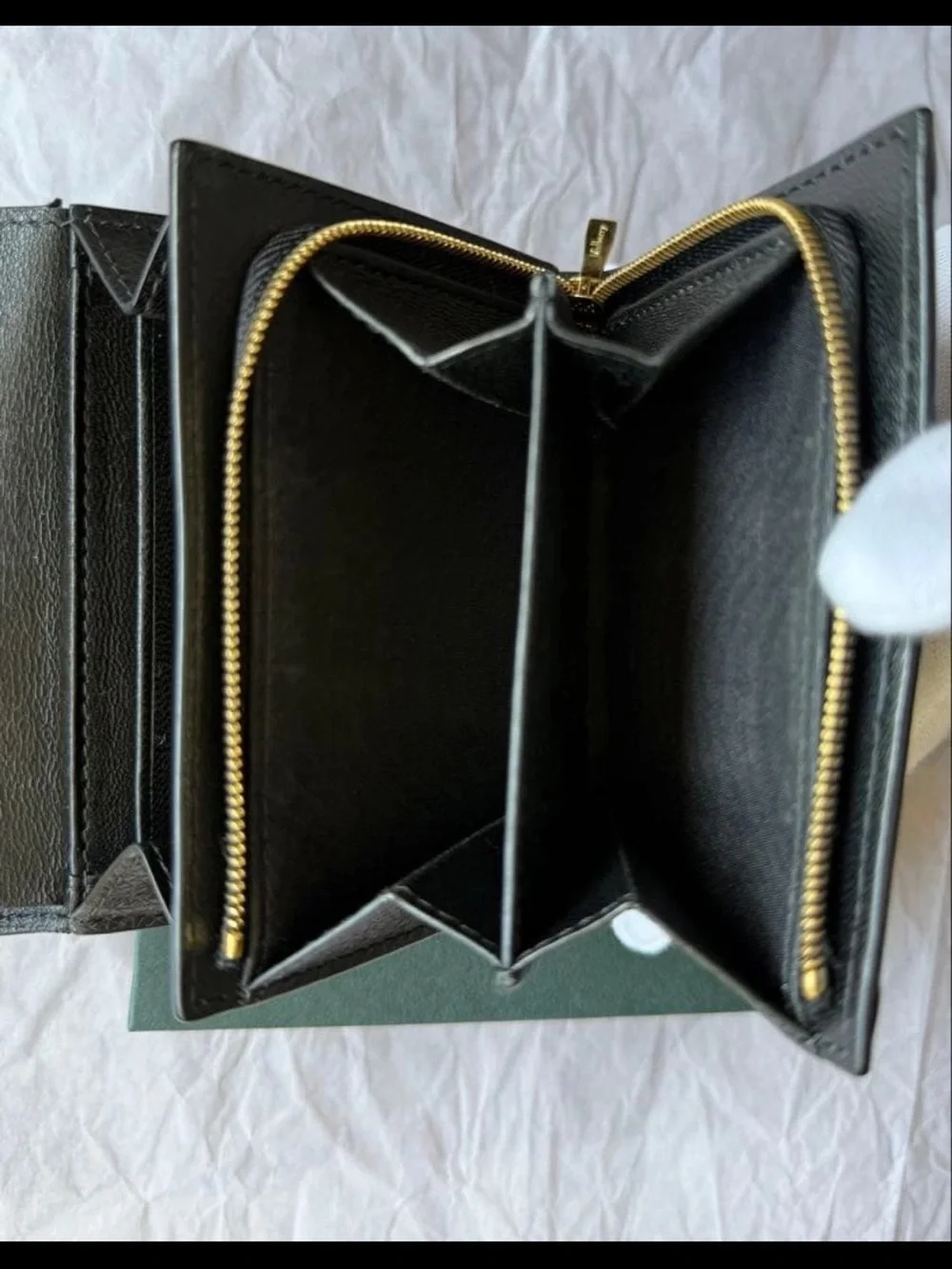 Mulberry Black Pebbled Leather Fold Wallet